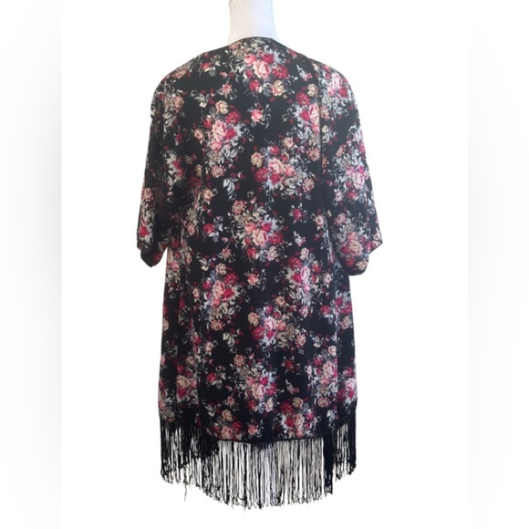 Floral Fringe Open Cardigan - Picture 2 of 4